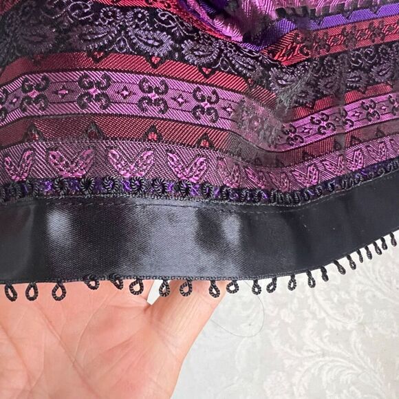 Jessica McClintock Gunne Sax Strapless Purple Mixed Print Cocktail Dress Sz 11‎ - Picture 7 of 11